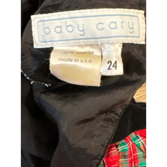 Vintage 90s Christmas outfit jumper 24 mo plaid frilly snaps velvet retro - Picture 4 of 6